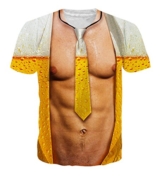 Goodstoworld T Shirt 3D Karneval Bier Druck Herren Damen Printed Sommer Lustig Beiläufige Kurzarm Cooles T-Shirts Tee Top M
