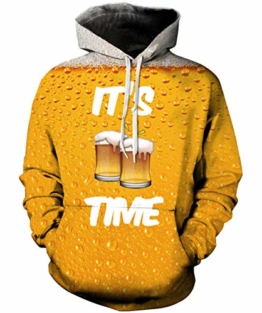 Rave on Friday Unisex 3D Kapuzenpullover Herren Bier Hoodie Pullover Langarmshirts Leichte Sweatshirts mit Taschen XL - 1